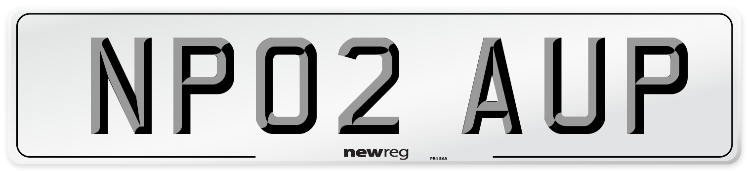NP02 AUP Number Plate from New Reg